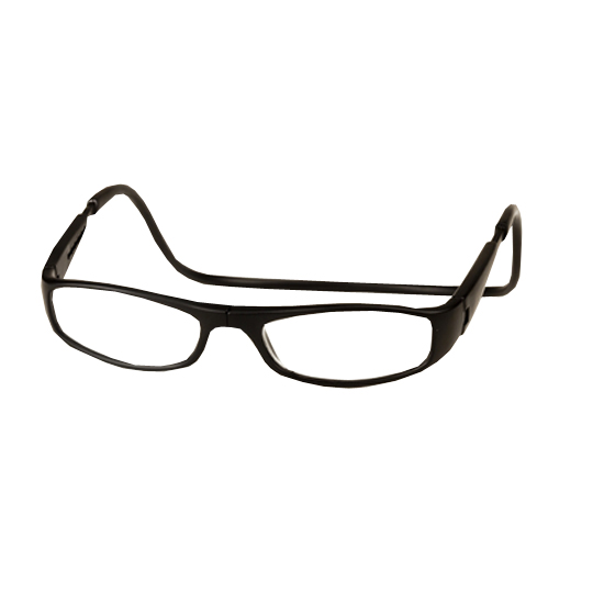 CliC +2.5 Diopter Magnetic Reading Glasses: Euro - Black - Click Image to Close